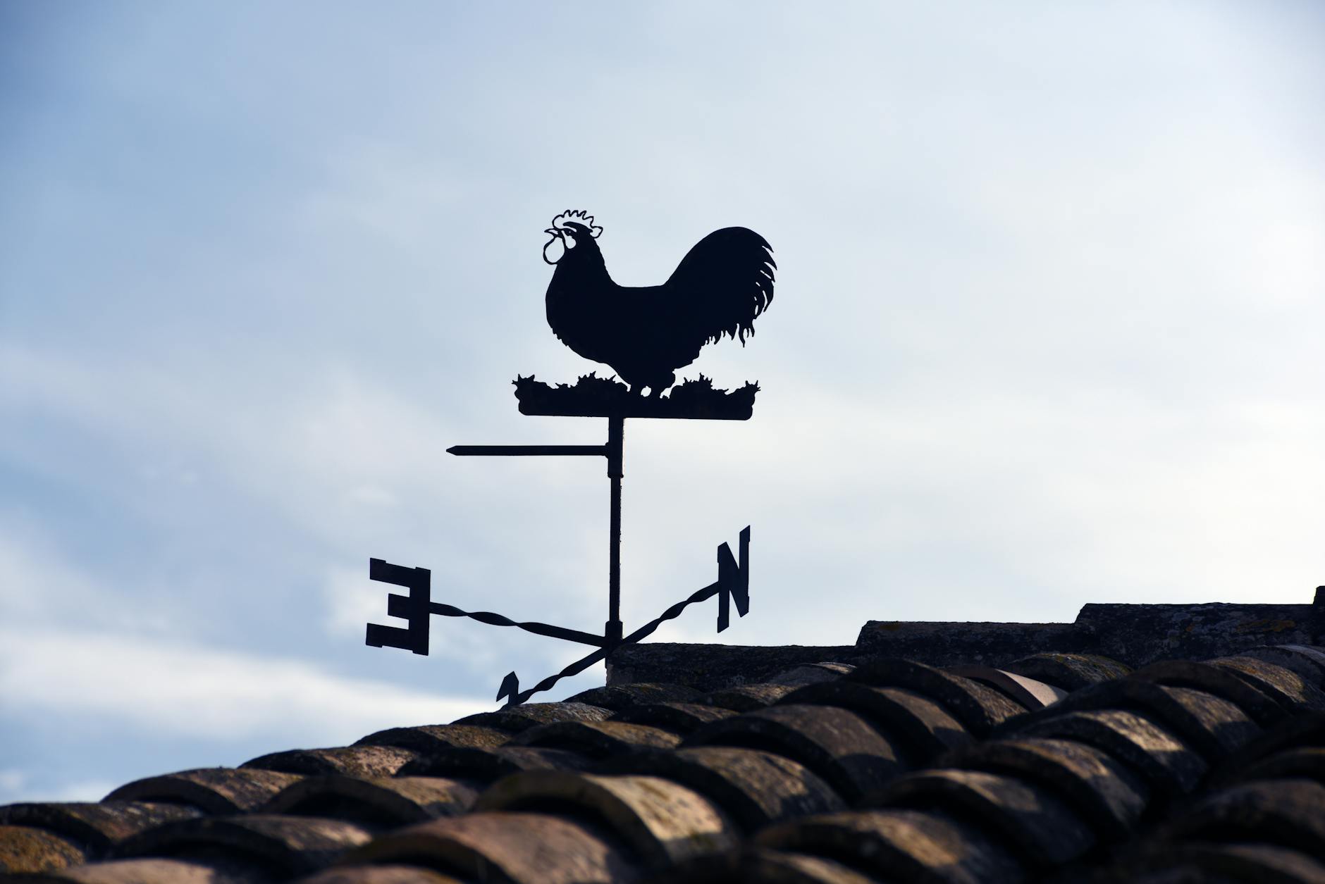 wind vane beside roof